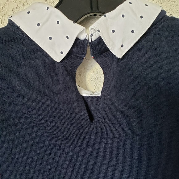 Tommy Hilfiger Preppy Collared Layer Pullover Polka Dot Size SP - Picture 6 of 8